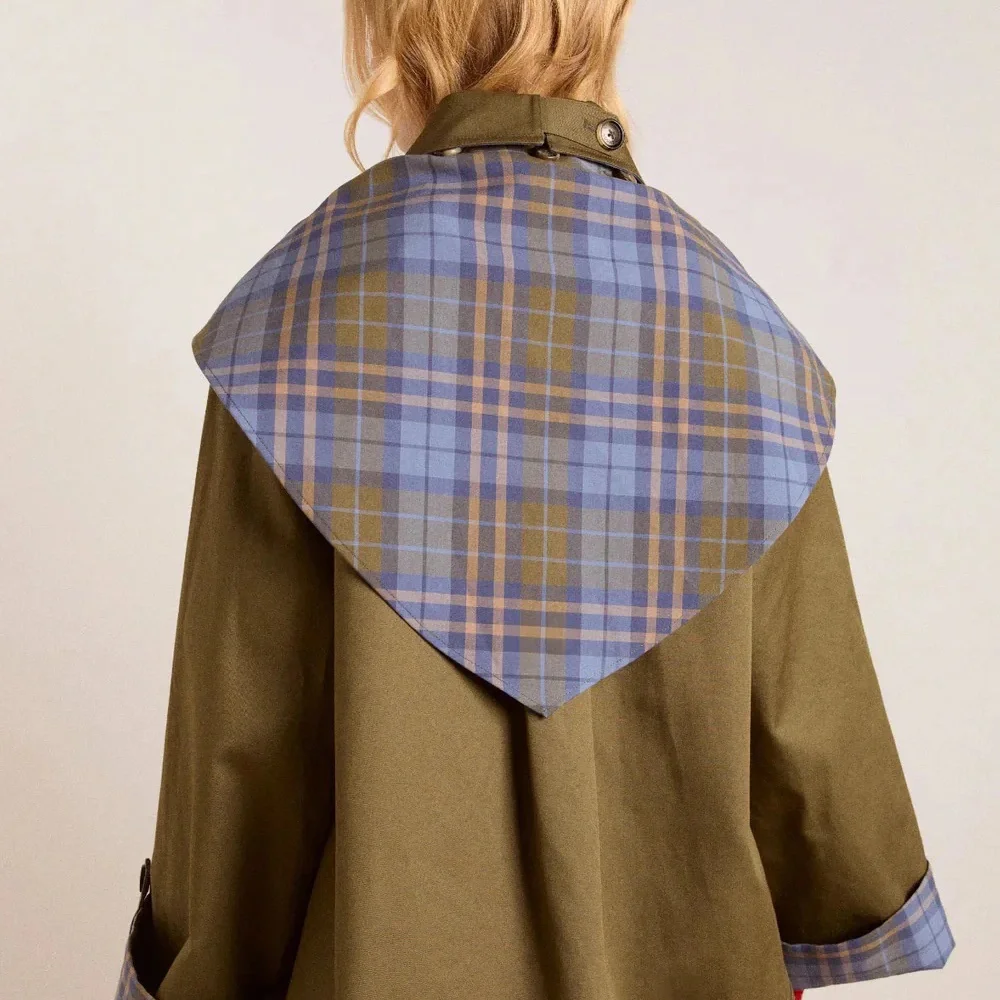 Reversible Jerry Crop Trench Coat - Olive - Picture 3 of 4